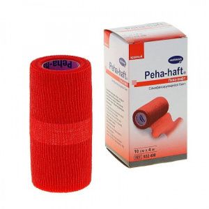 Бинт фиксирующий PEHA-HAFT 4м*10см красный